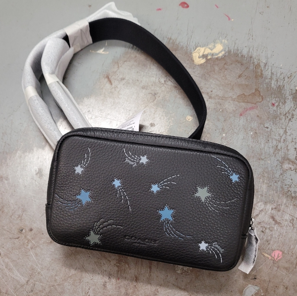 Coach Carrier Phone Crossbody with Shooting Star Print 🌠  NWT Black